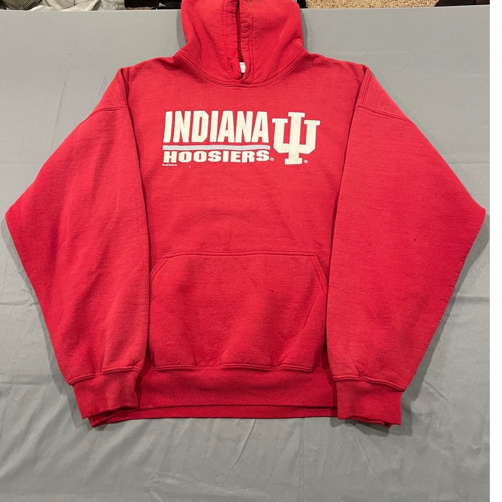 Indiana Hoosiers Hoodie Red IU Sweatshirt XL NCAA Graphic heavyweight vintage